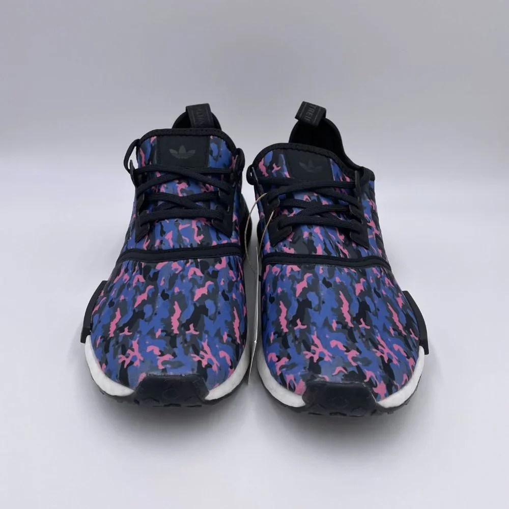 adidas NMD R1 Black / White / Blue Womens Shoes - Picture 3 of 8